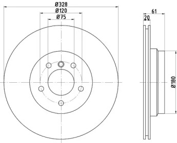 Тормозной диск HELLA 8DD 355 122-102