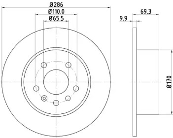 Тормозной диск HELLA 8DD 355 104-702