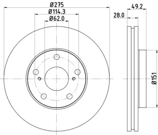 Тормозной диск HELLA 8DD 355 104-921