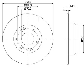 Тормозной диск HELLA 8DD 355 105-001