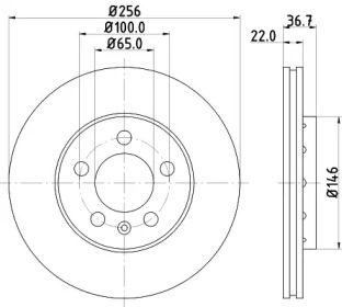 Тормозной диск HELLA 8DD 355 127-291