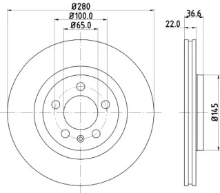 Тормозной диск HELLA 8DD 355 127-301