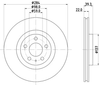 Тормозной диск HELLA 8DD 355 105-481