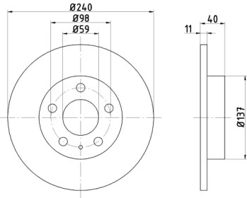 Тормозной диск HELLA 8DD 355 105-511