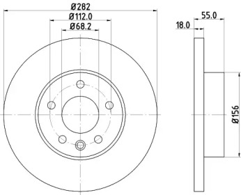 Тормозной диск HELLA 8DD 355 105-571