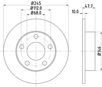 Тормозной диск HELLA 8DD 355 105-682