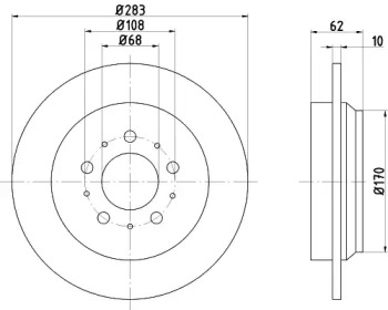 Тормозной диск HELLA 8DD 355 126-042