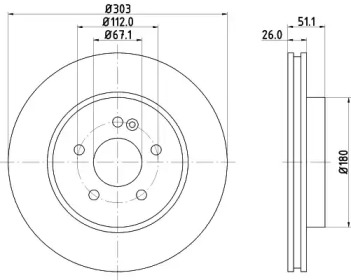 Тормозной диск HELLA 8DD 355 105-821