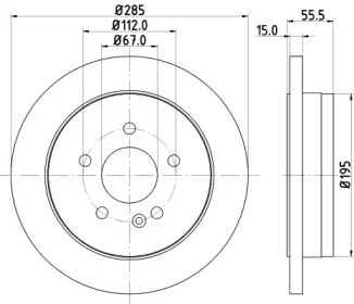 Тормозной диск HELLA 8DD 355 122-121