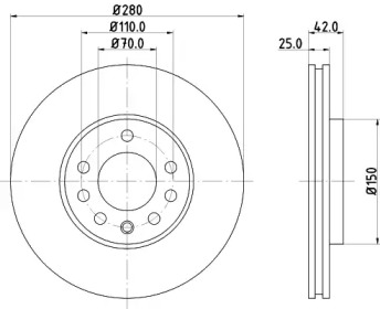 Тормозной диск HELLA 8DD 355 127-381