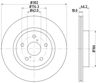 Тормозной диск HELLA 8DD 355 106-261