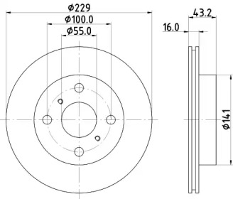 Тормозной диск HELLA 8DD 355 106-631