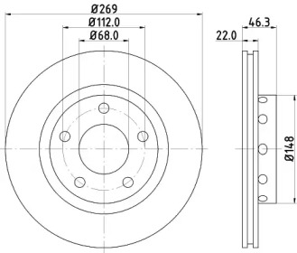 Тормозной диск HELLA 8DD 355 106-711