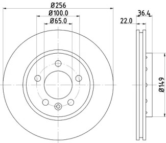 Тормозной диск HELLA 8DD 355 106-751