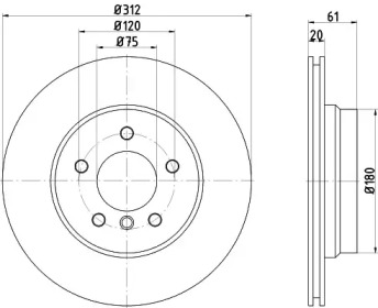 Тормозной диск HELLA 8DD 355 125-271