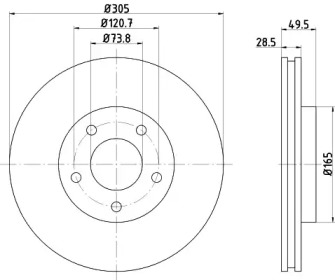 Тормозной диск HELLA 8DD 355 121-912