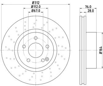 Тормозной диск HELLA 8DD 355 106-872