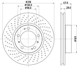 Тормозной диск HELLA 8DD 355 121-922