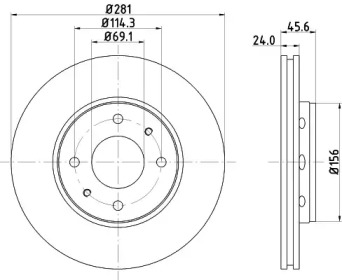 Тормозной диск HELLA 8DD 355 107-021