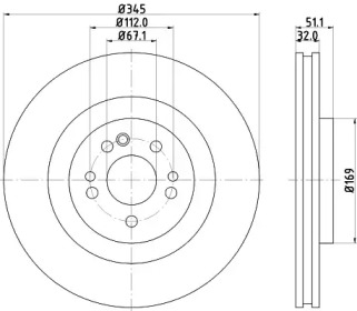 Тормозной диск HELLA 8DD 355 129-741