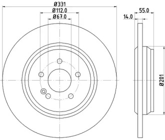 Тормозной диск HELLA 8DD 355 107-231