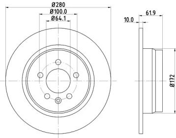 Тормозной диск HELLA 8DD 355 107-261