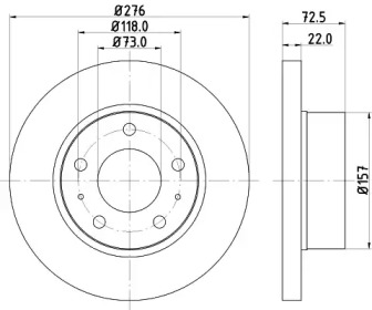 Тормозной диск HELLA 8DD 355 107-401