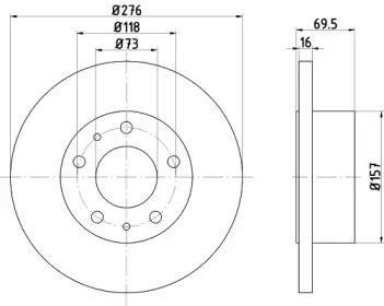 Тормозной диск HELLA 8DD 355 107-411