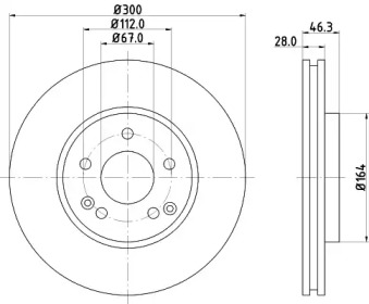 Тормозной диск HELLA 8DD 355 107-491