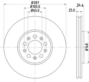 Тормозной диск HELLA 8DD 355 107-611