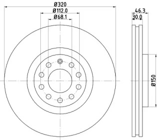 Тормозной диск HELLA 8DD 355 127-591