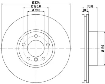 Тормозной диск HELLA 8DD 355 127-621