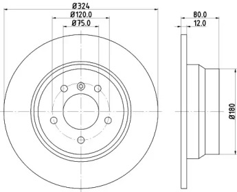 Тормозной диск HELLA 8DD 355 124-411