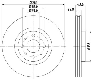 Тормозной диск HELLA 8DD 355 107-831