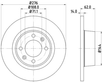 Тормозной диск HELLA 8DD 355 107-851