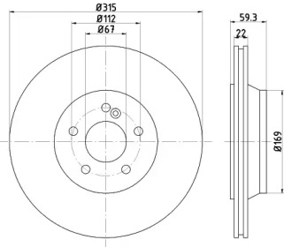 Тормозной диск HELLA 8DD 355 107-961