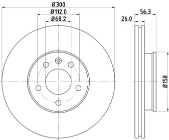 Тормозной диск HELLA 8DD 355 127-701