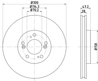 Тормозной диск HELLA 8DD 355 108-141