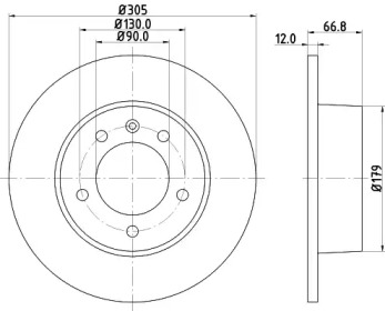 Тормозной диск HELLA 8DD 355 108-291