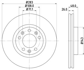 Тормозной диск HELLA 8DD 355 108-411