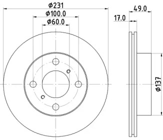 Тормозной диск HELLA 8DD 355 108-571