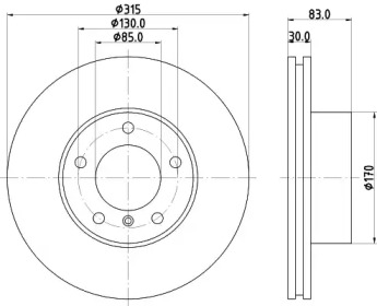 Тормозной диск HELLA 8DD 355 122-492