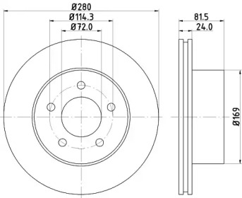 Тормозной диск HELLA 8DD 355 108-591