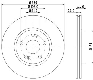 Тормозной диск HELLA 8DD 355 108-621