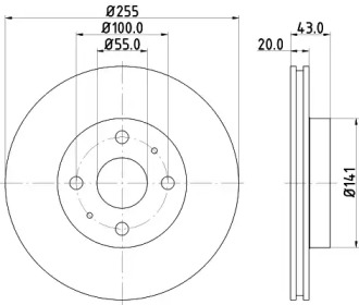 Тормозной диск HELLA 8DD 355 108-881