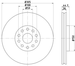 Тормозной диск HELLA 8DD 355 108-911