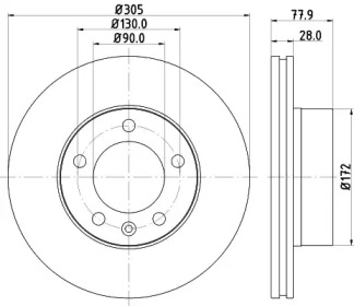 Тормозной диск HELLA 8DD 355 108-931