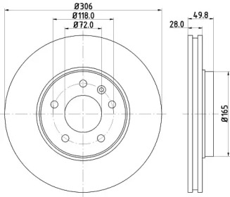 Тормозной диск HELLA 8DD 355 108-951