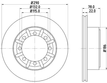 Тормозной диск HELLA 8DD 355 117-611