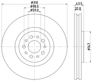 Тормозной диск HELLA 8DD 355 109-131